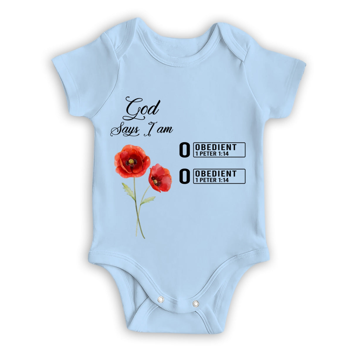 God Says I Am Name Letter In Bible - Personalized Baby Onesie