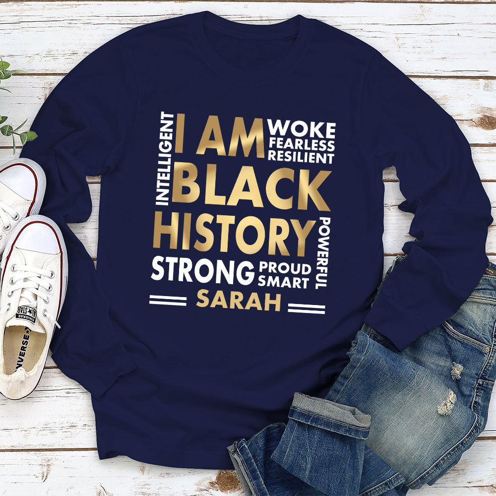 Custom Christmas & Birthday Keepsake Gift • I Am Black History - Personalized Shirt