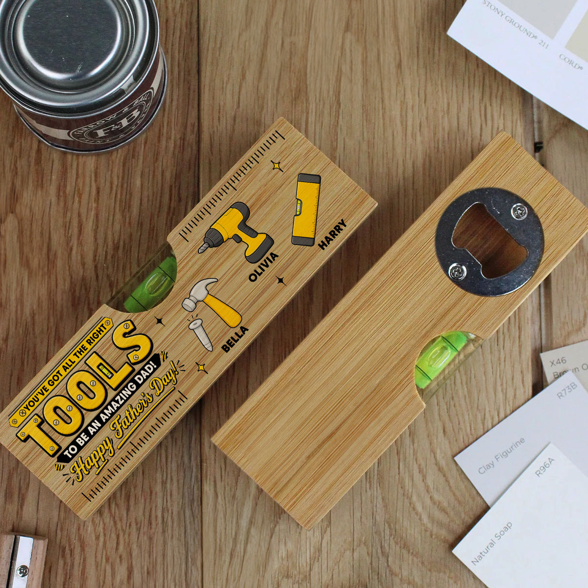 All The Right Tools - Personalized Wooden Spirit Level Bottle Opener