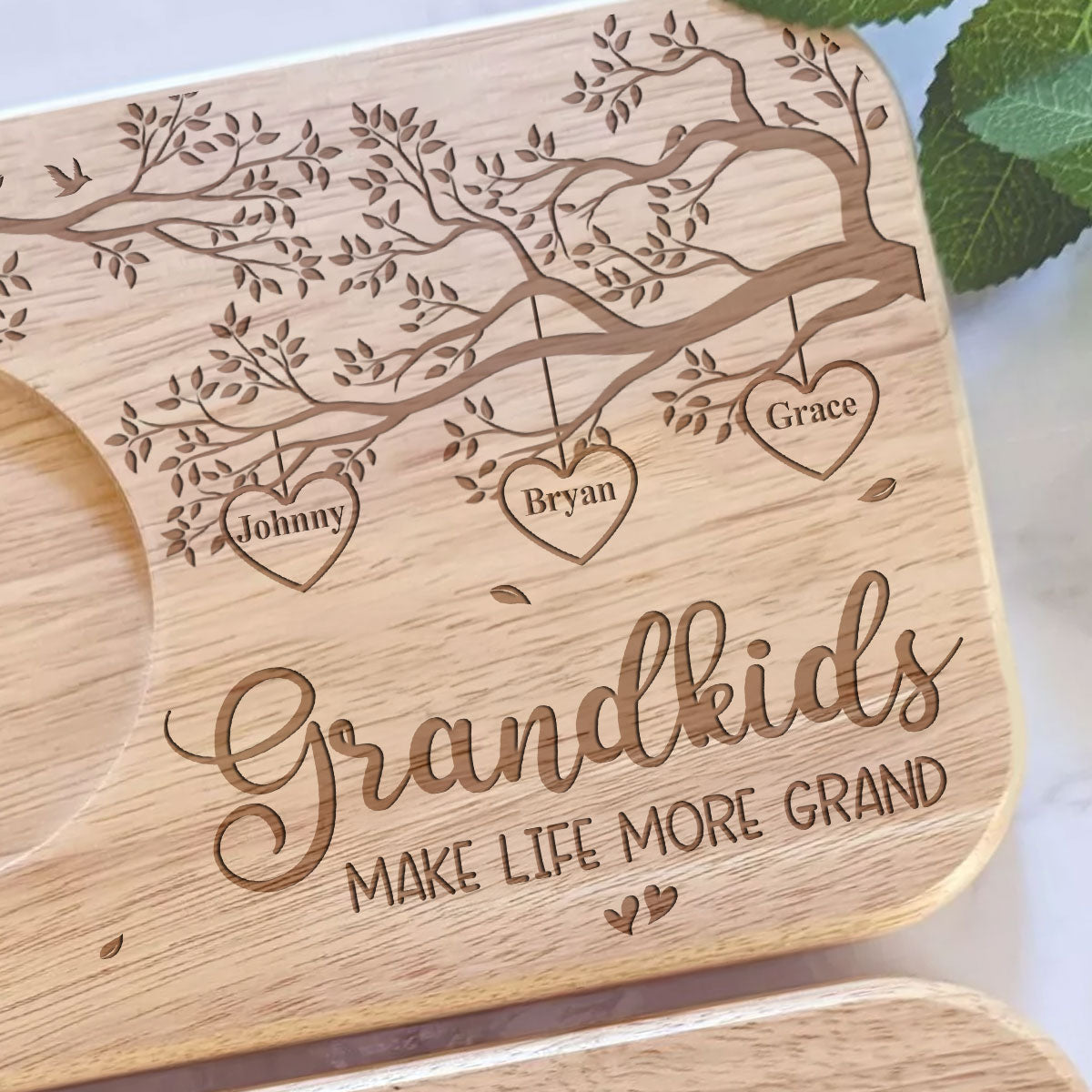 Grandchildren Make Life More Grand - Personalized Wooden Treat Board