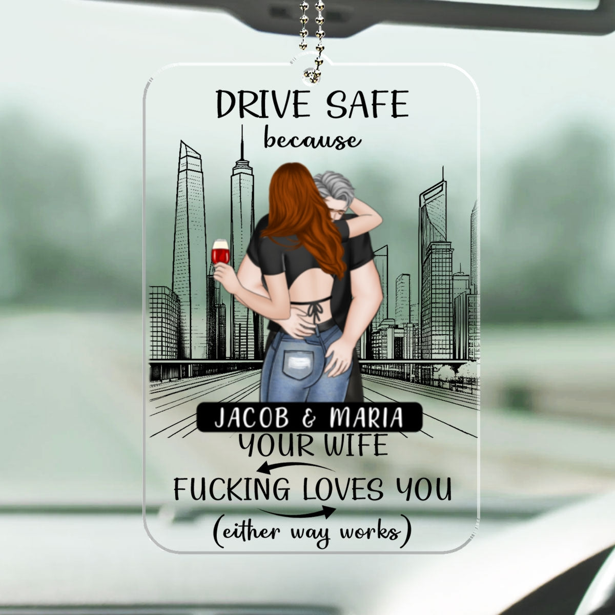 I Love You Forever & Always - Personalized Car Ornament