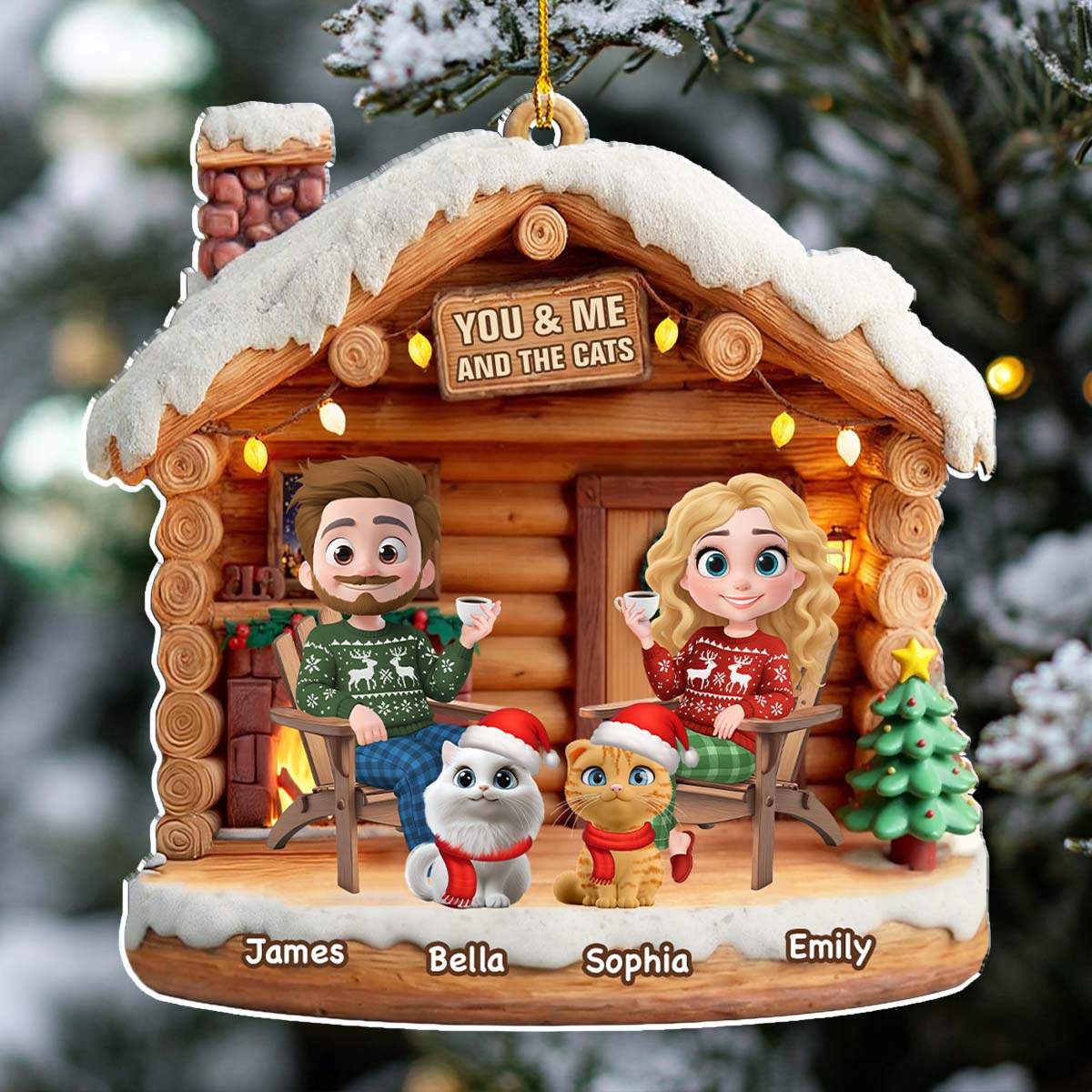 Custom Keepsake Christmas Ornament •  Have A Chat - Personalized 3D Effect Acrylic Ornament