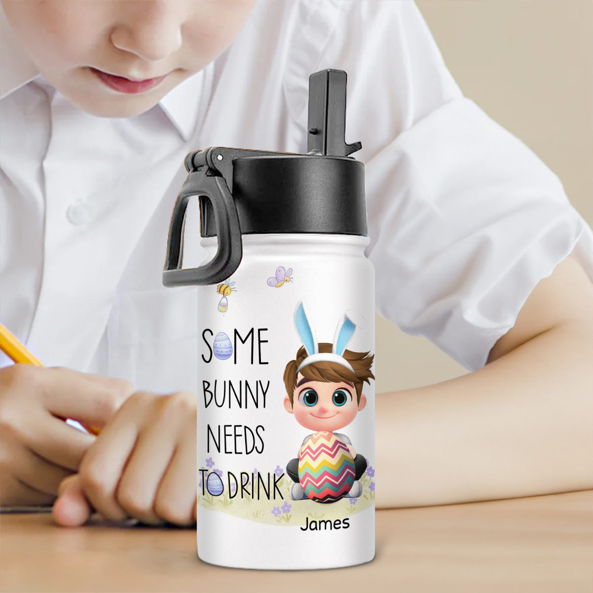 Some Bunny Needs A Drink - Personalized Kids Water Bottle