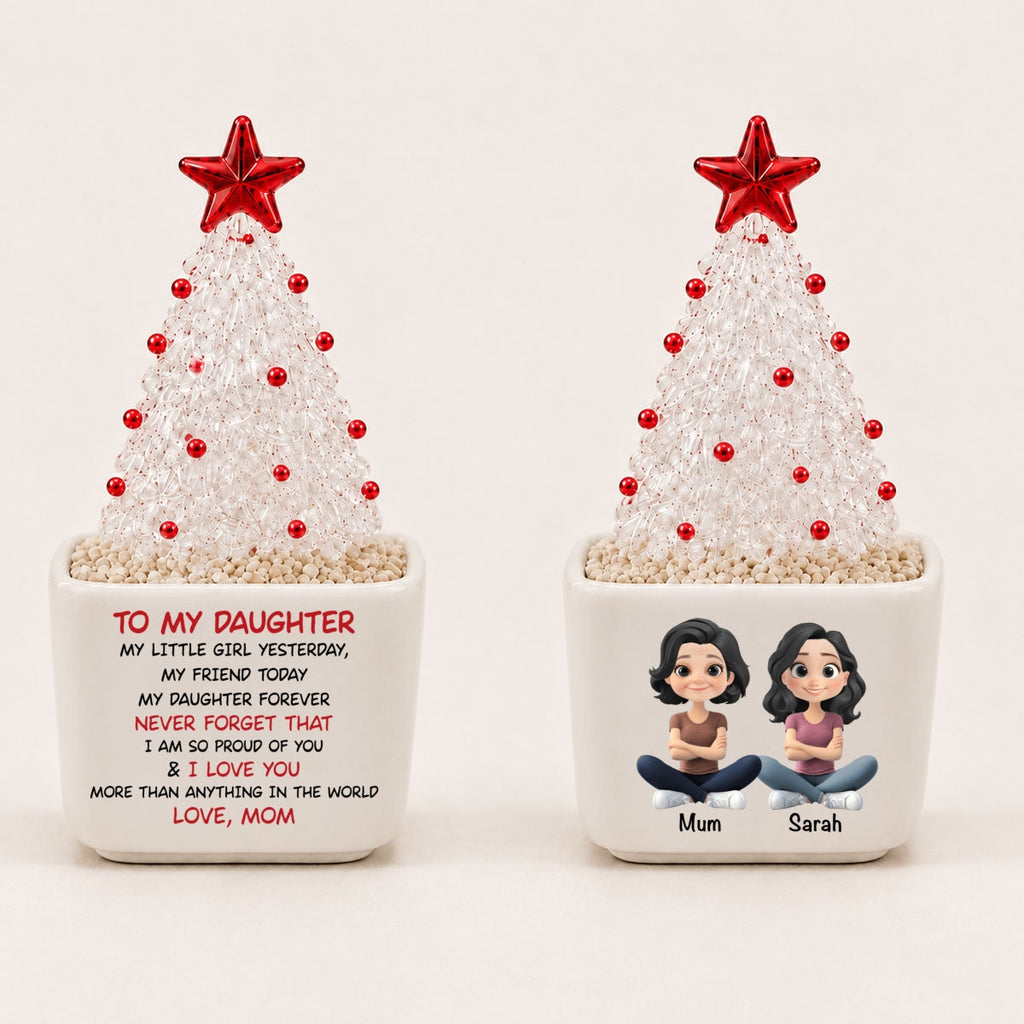 To My Daughter - Personalized Glass Christmas Tree