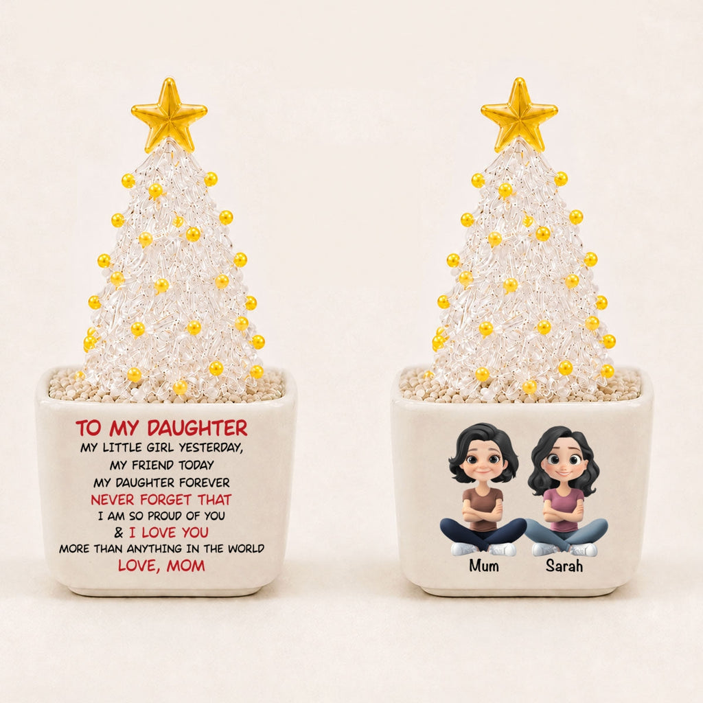 To My Daughter - Personalized Glass Christmas Tree