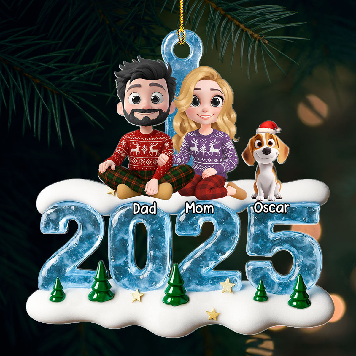 Custom Family Ornament, Christmas Gift for Family Members •  We And Our Kids Ice - Personalized Acrylic Ornament