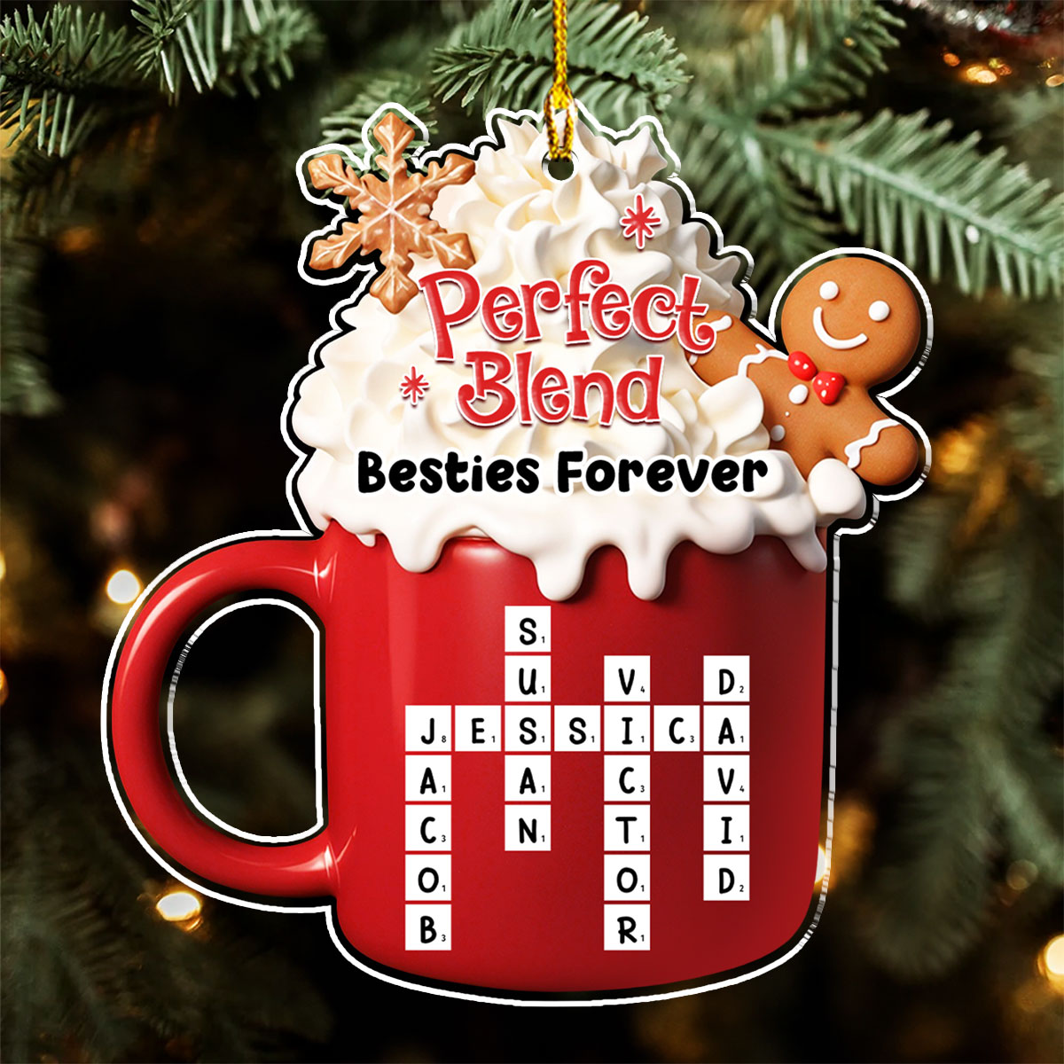 Custom Sister Christmas Ornament •  Perfect Hot Cocoa - Personalized Acrylic Ornament