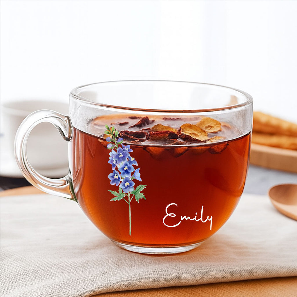 Friends Are Flowers That Never Fade - Personalized Glass Tea Cup