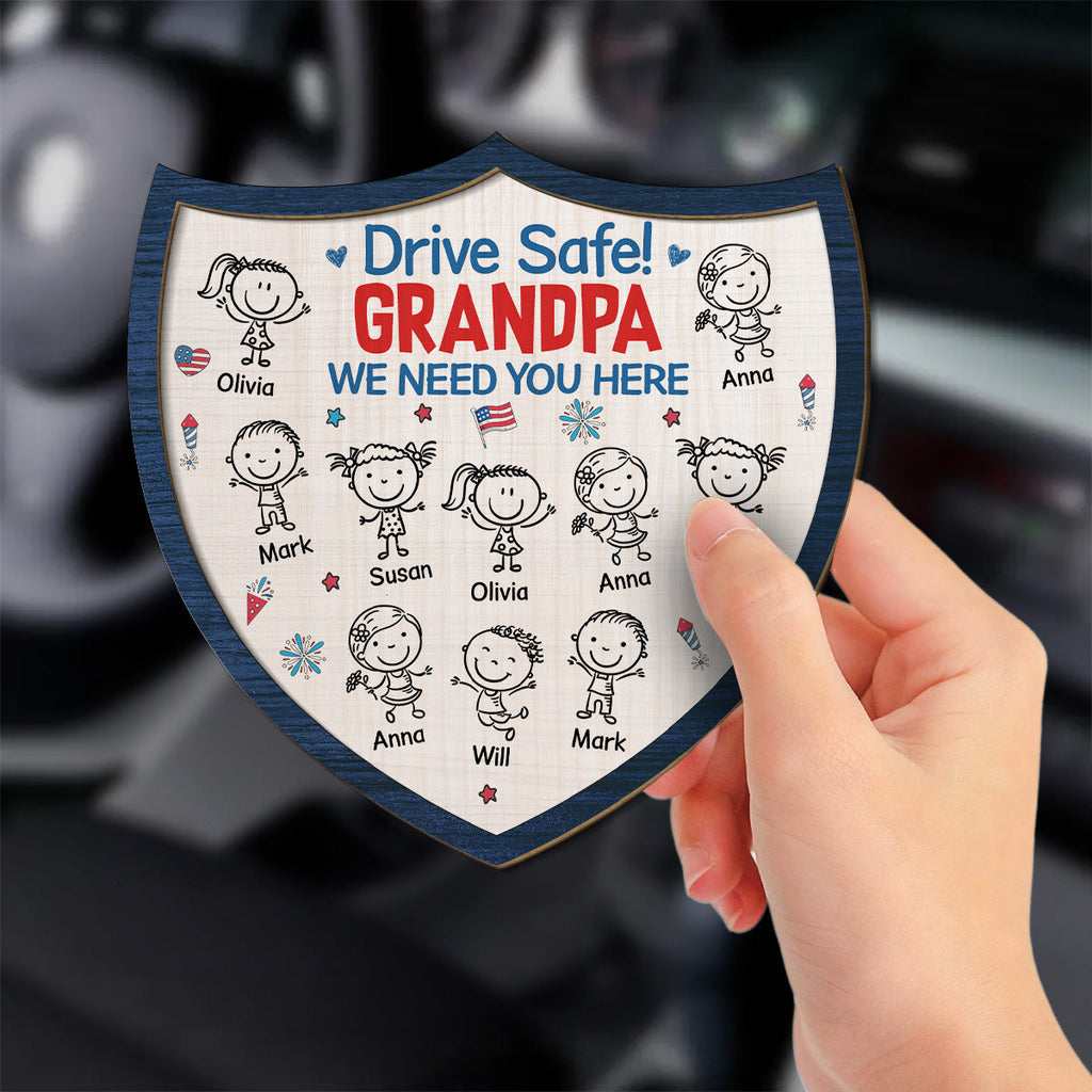 Papa America - Personalized Car Visor Clip