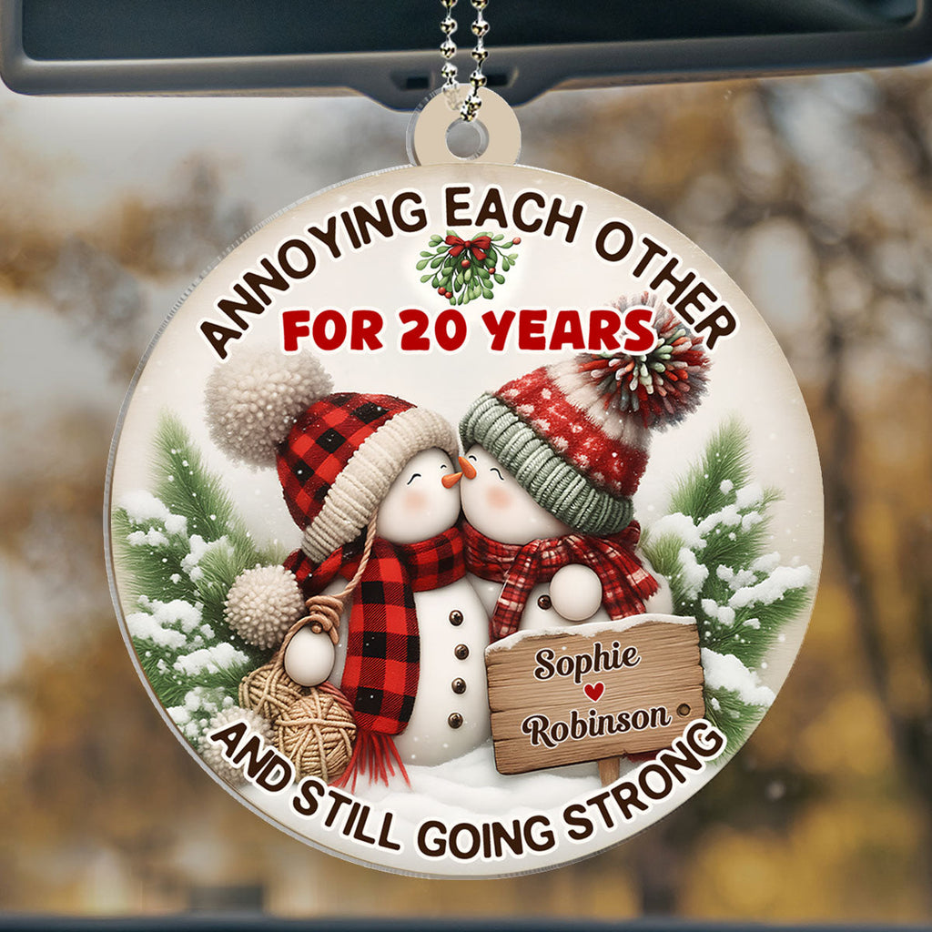 Merry And Bright Together - Personalized Car Ornament