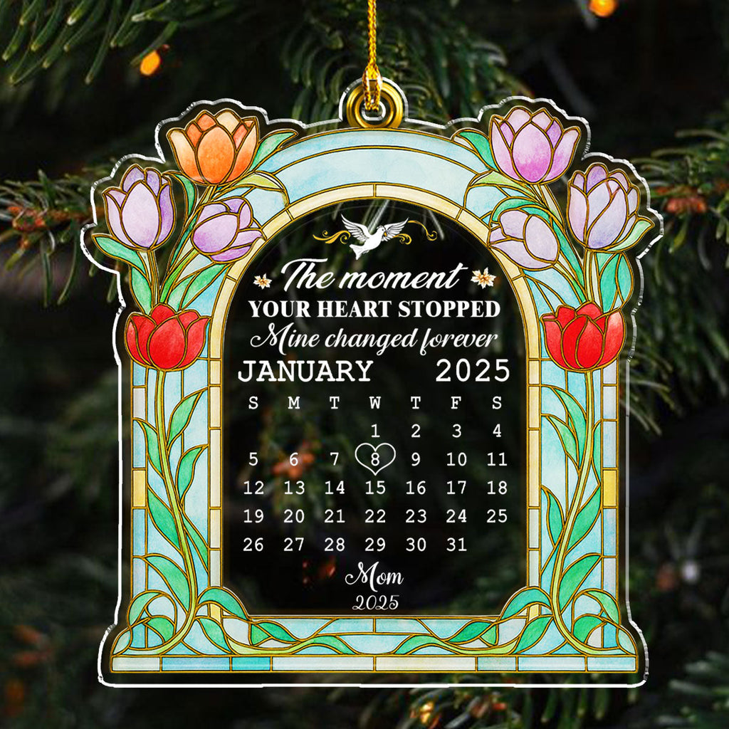 Custom Memorial Christmas Ornament, Sympathy Keepsake •  You Shine In My Heart - Personalized Acrylic Ornament