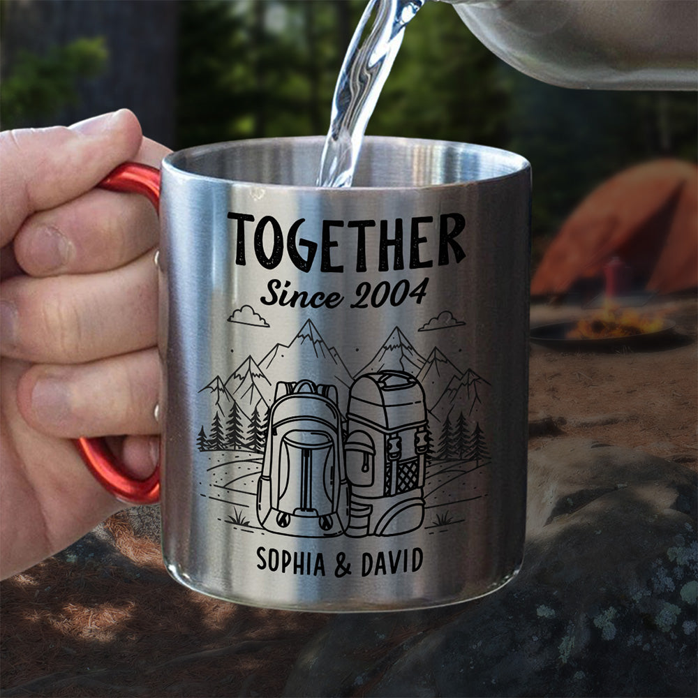 Custom Anniversary Keepsake Gifts For Couple • Together Since - Personalized Carabiner Mug