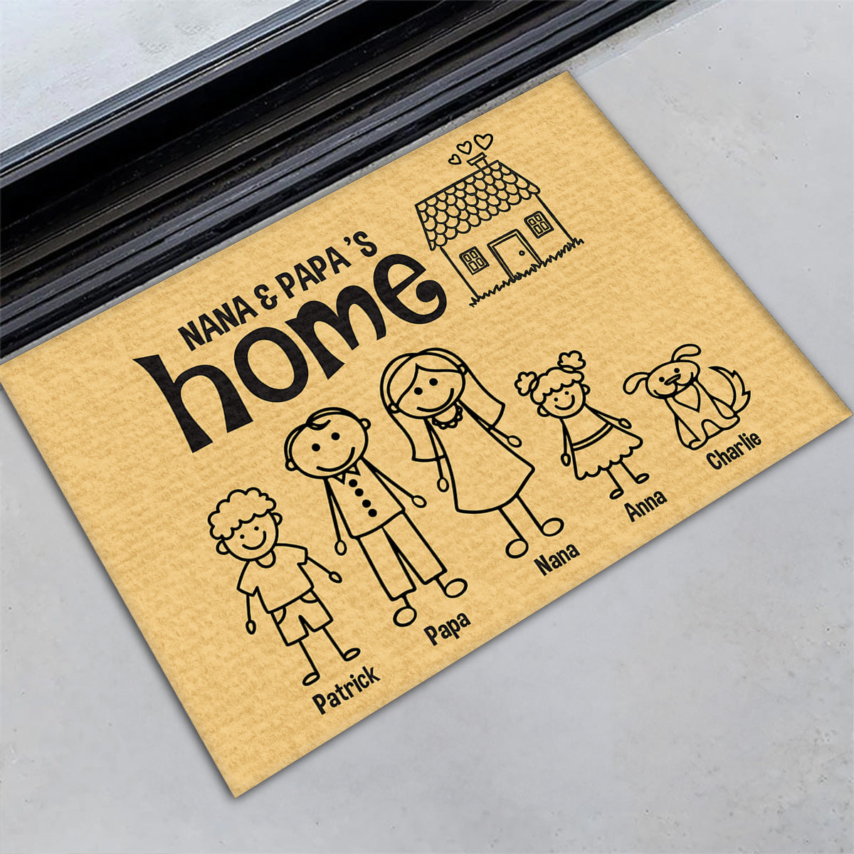 There Is No Place Like - Personalized Doormat