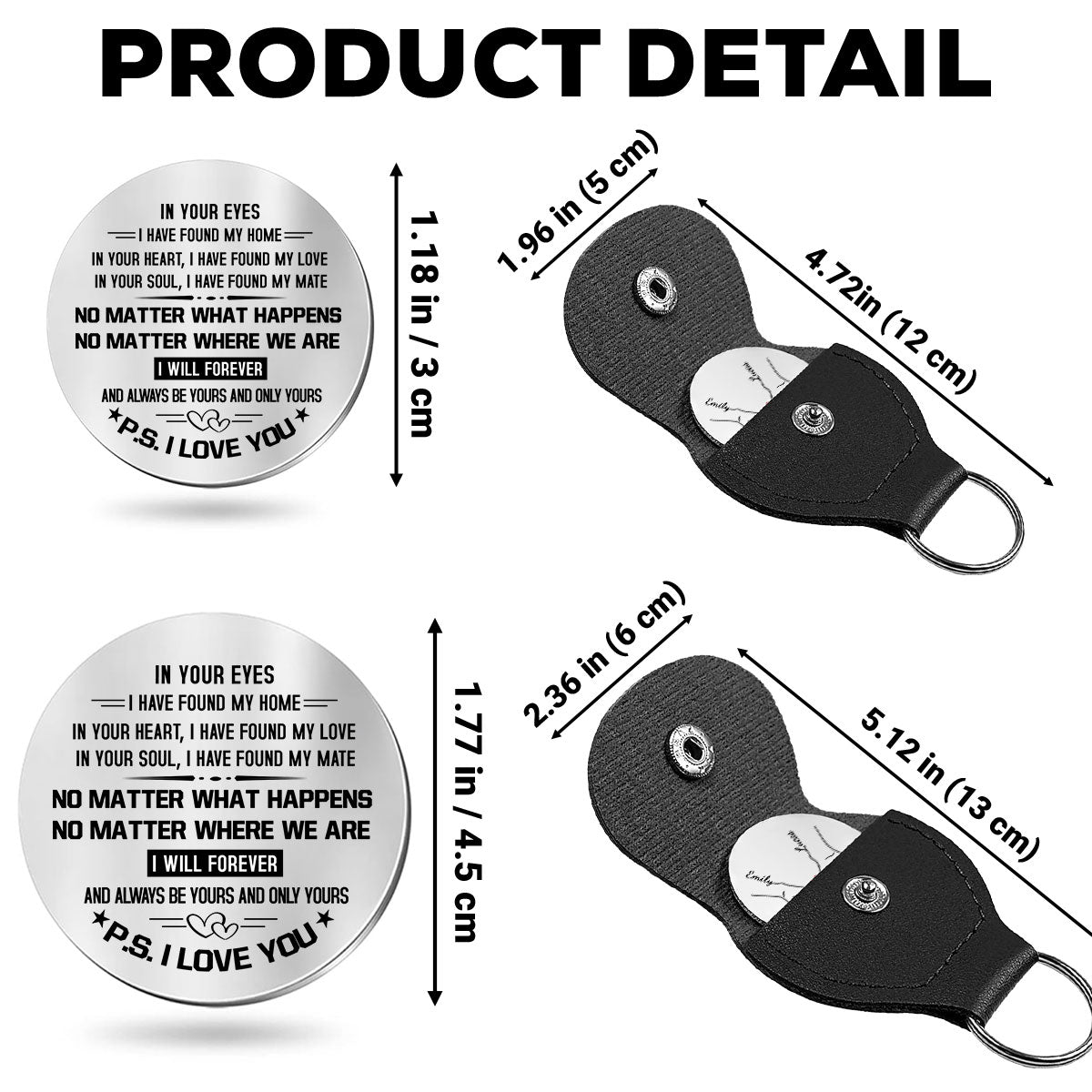 Custom Coin Keychain for Wife, Couple Anniversary Valentine's Day Gifts • I Have Found My Love - Personalized Pocket Hug