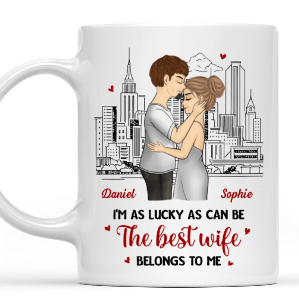 Custom Anniversary Keepsake Gifts For Couple • As Lucky As Can Be - Personalized Coffee Mug