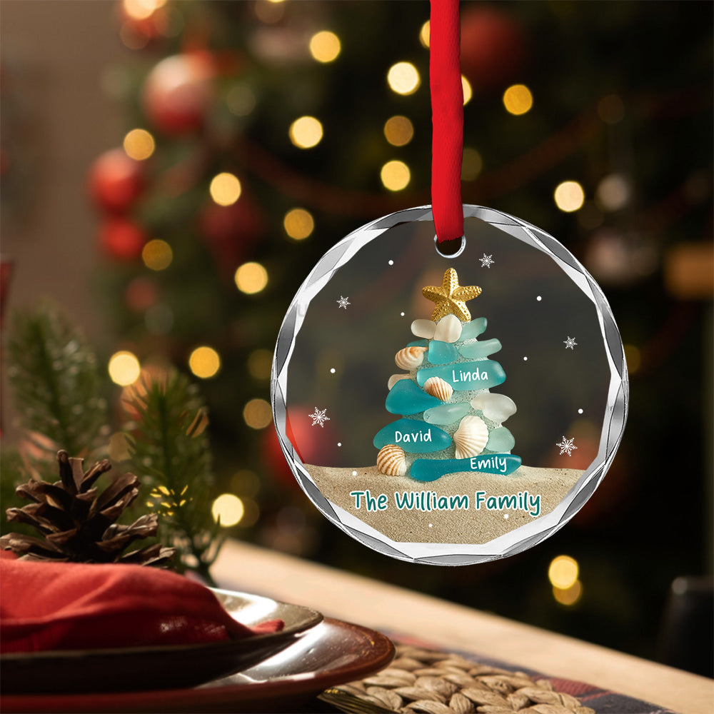 Custom Family Ornament, Christmas Gift for Family Members •  Merry Moments - Personalized Glass Ornament