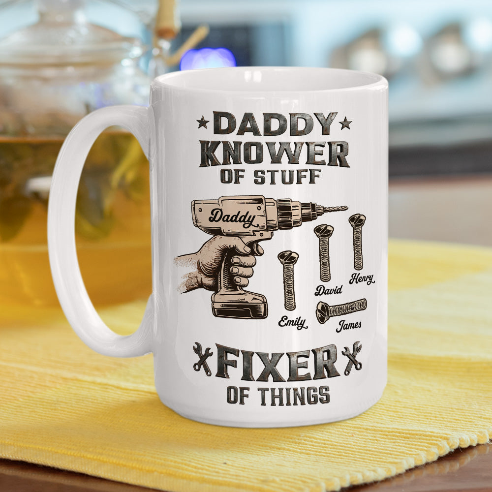 Custom Father's Day, Special Gift for Dad & Grandpa • Fixer Of Things - Personalized Coffee Mug