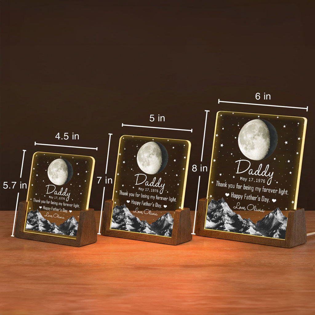 Custom Father's Day Gift for Dad Grandpa • For Being My Forever Light - Personalized Night Light
