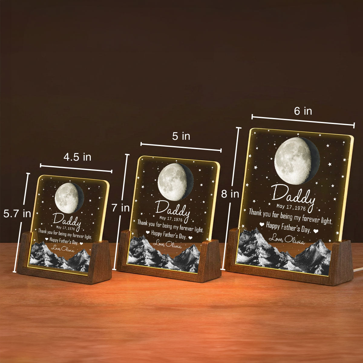Custom Father's Day Gift for Dad Grandpa • For Being My Forever Light - Personalized Night Light