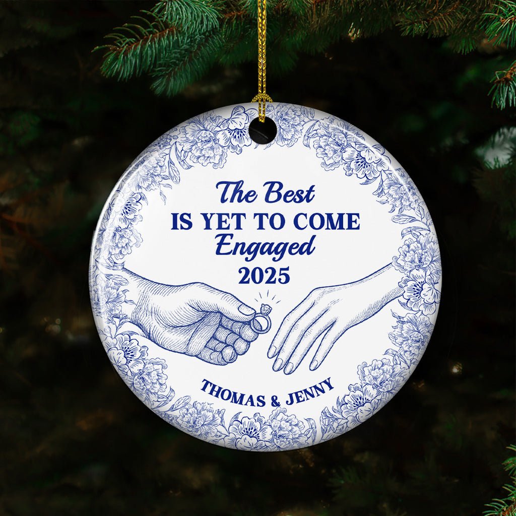 Custom Keepsake Christmas Ornament •  The Best Is Yet Ahead - Personalized Ceramic Ornament