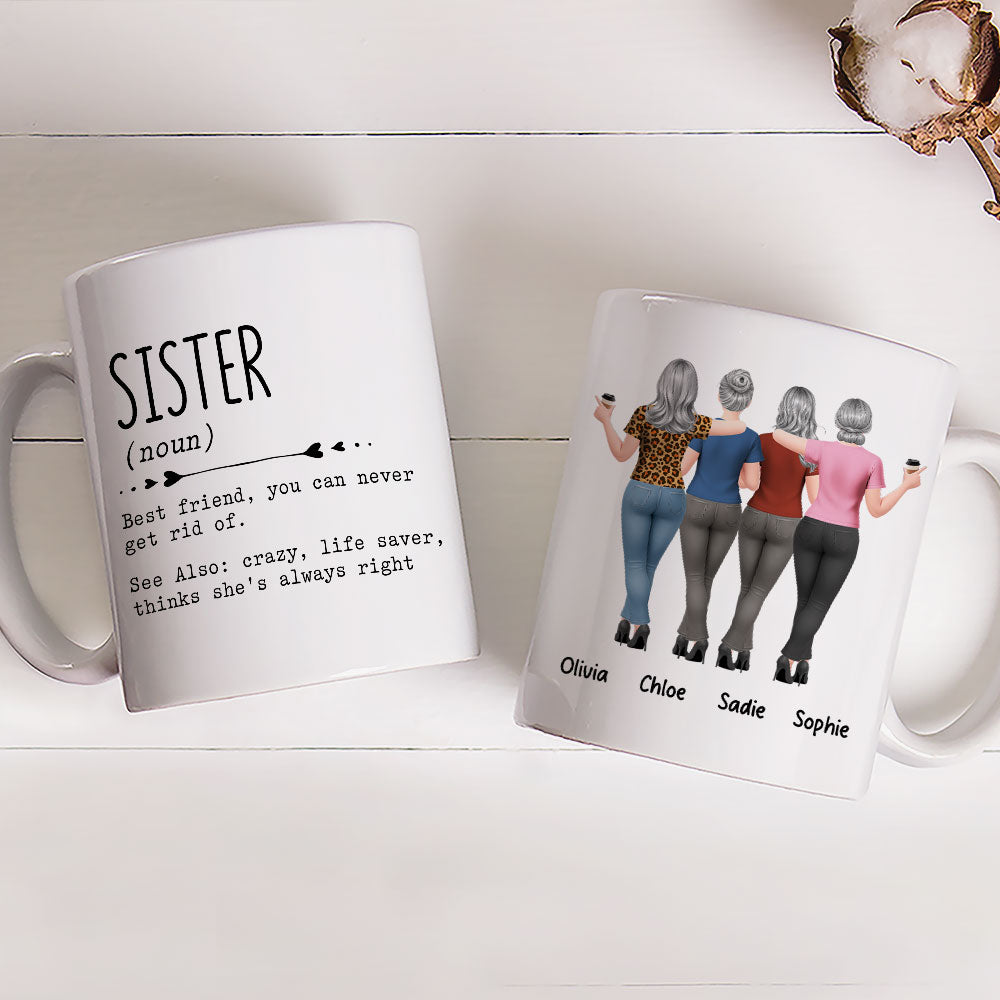 Custom Christmas & Birthday Gift For Sister • Sister Dictionary Definition - Personalized Coffee Mug
