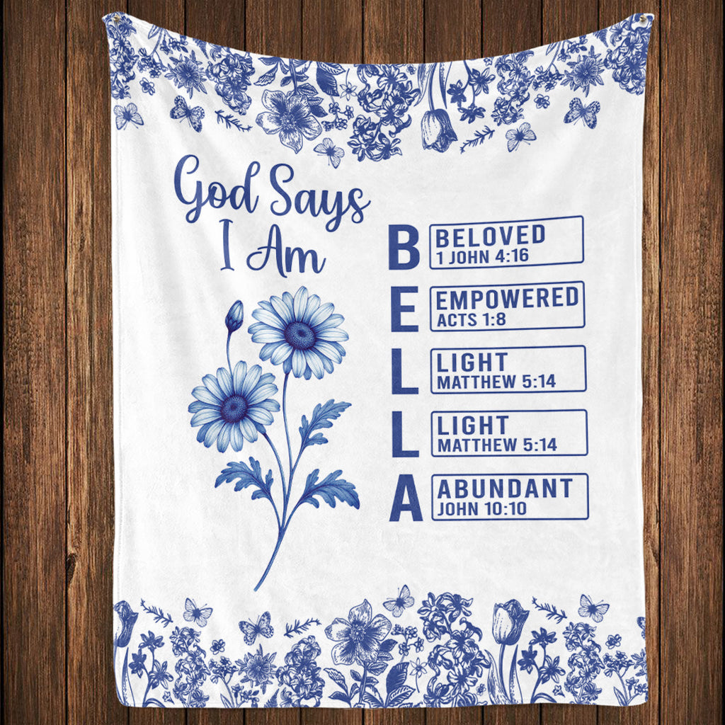 God Says You Are - Personalized Fleece Blanket