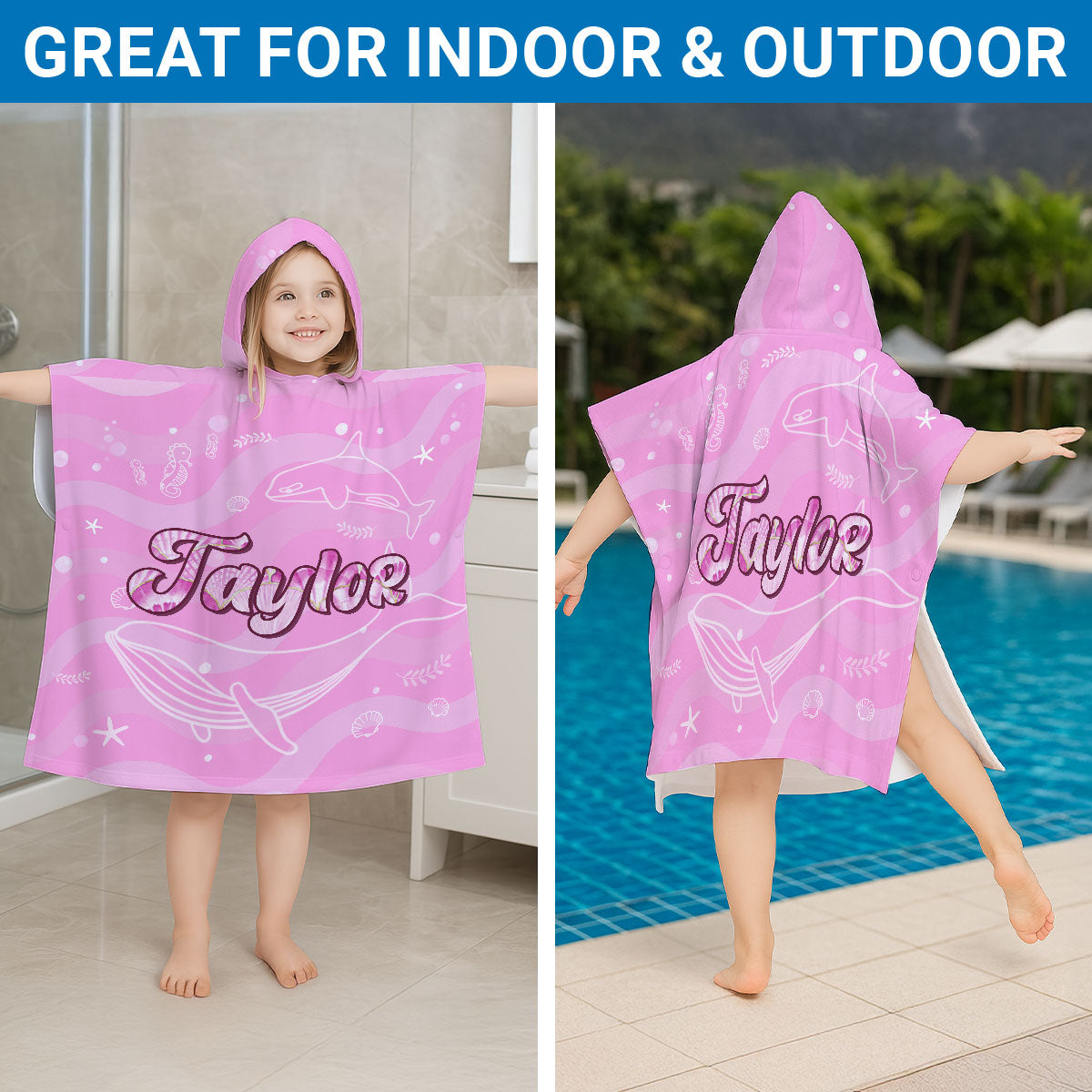 Baby Cotton Candy - Personalized Hooded Beach Towel