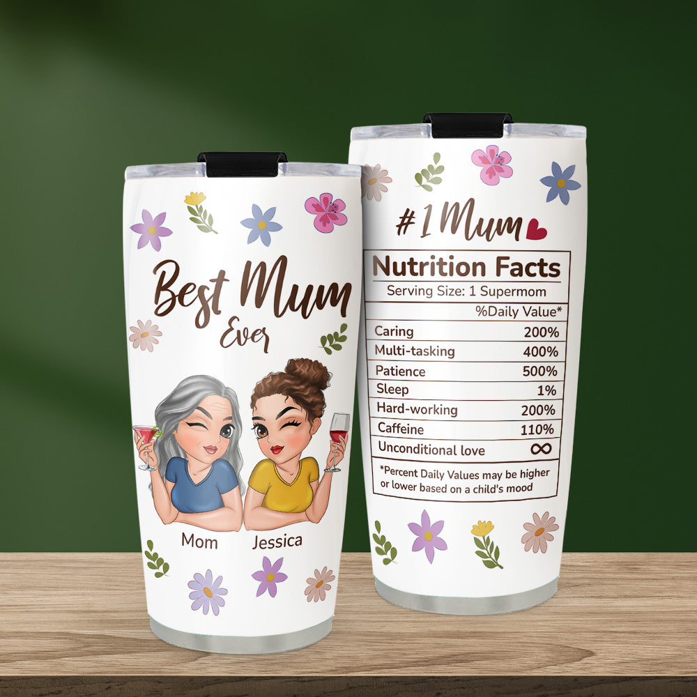 Custom Christmas Birthday Gifts For Mom • Nutrition Facts - Personalized Tumbler