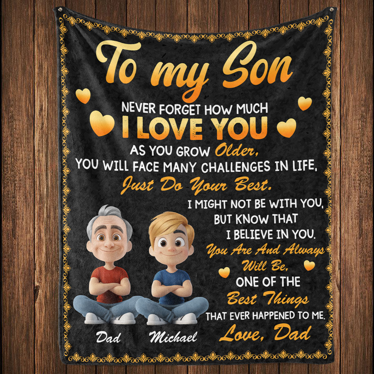 Do Your Best Son - Personalized Fleece Blanket