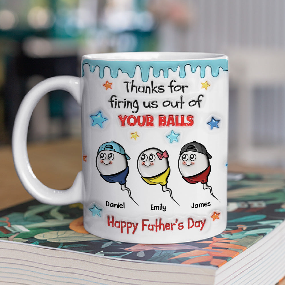 Custom Father's Day, Special Gift for Dad & Grandpa • Born From Your Legendary Aim - Personalized 3D Inflated Effect Mug