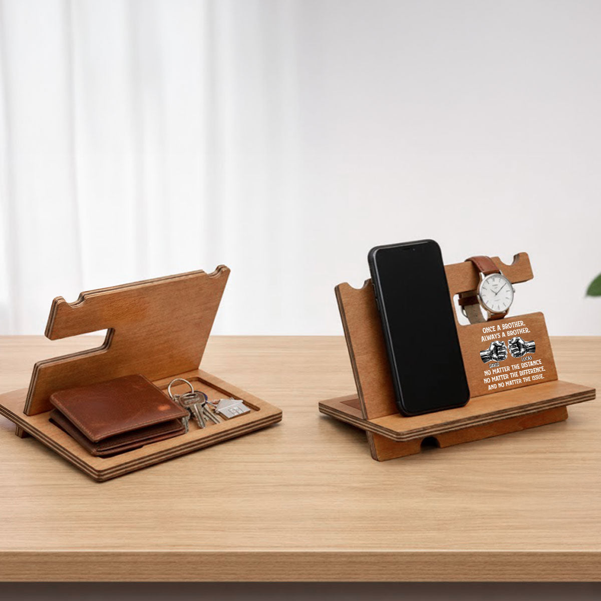 Soulmate Best Friend - Personalized Wood Phone Docking Station