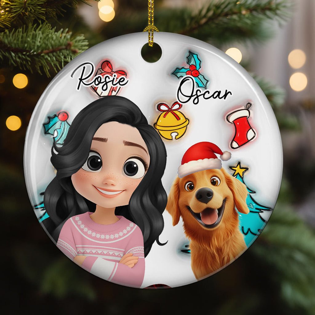 Custom Keepsake Christmas Ornament •  Santa Is Coming To Us - Personalized 3D Inflated Effect Ceramic Ornament