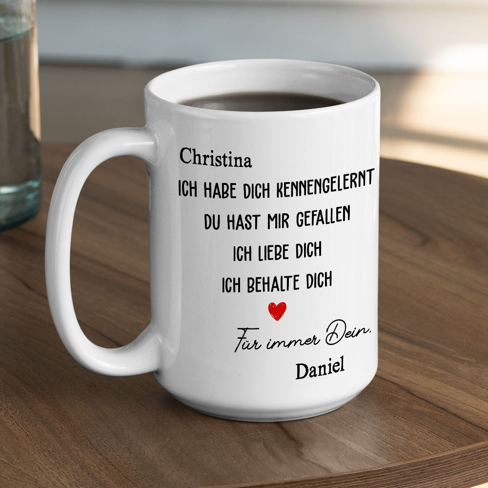 Custom Anniversary Keepsake Gifts For Couple • Ich Habe Dich Getroffen, Ich Mochte Dich – Personalisierte Kaffeetasse