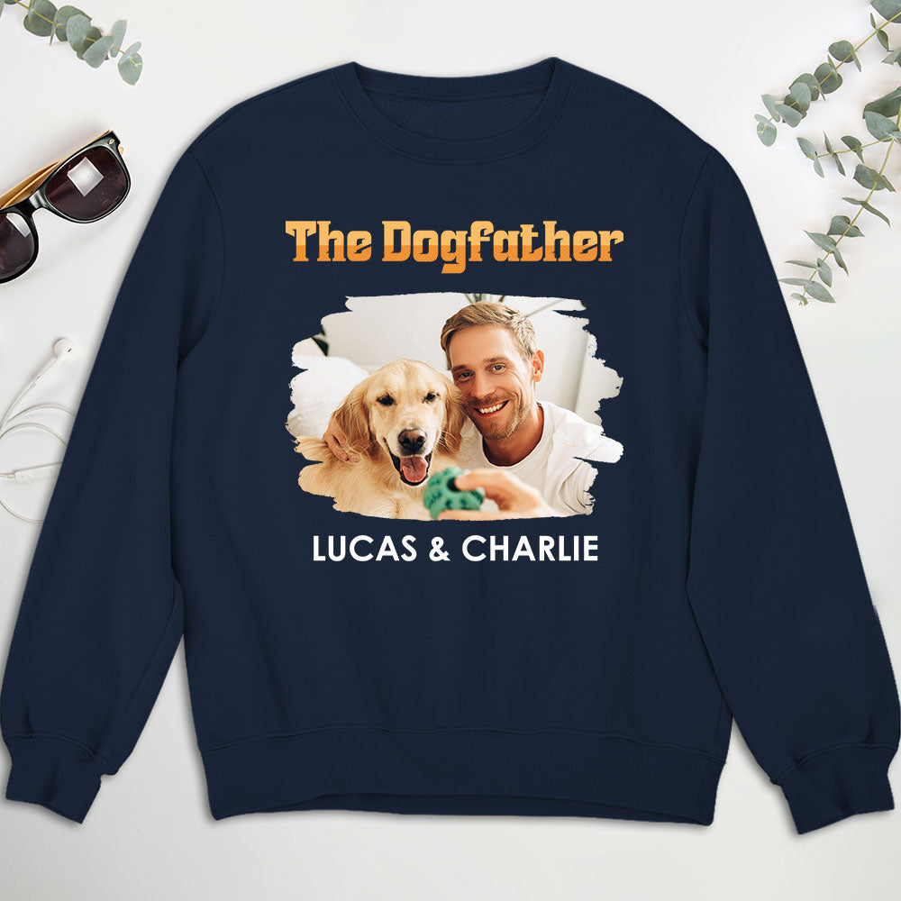 Custom Photo Christmas & Birthday Keepsake Gift • The Dogfather Retro Photo - Personalized Shirt