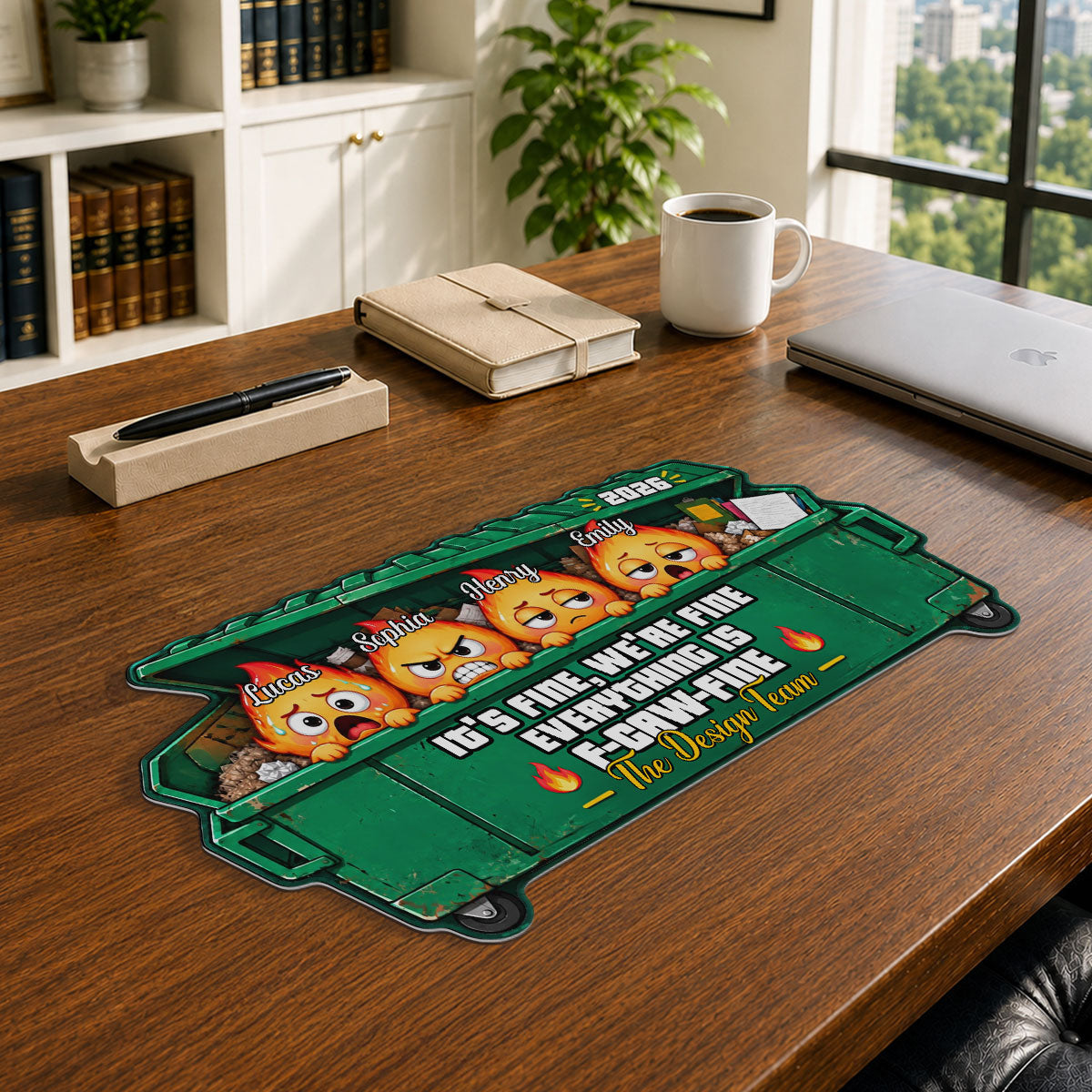 Everything Is Fine - Personalized Custom Shape Desk Mat