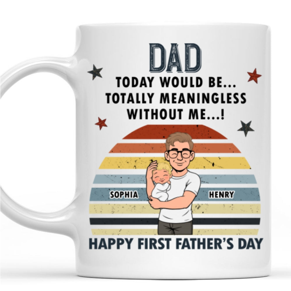 Custom First Father's Day, Christmas Gift for New Dad • Daddyhood Starts With Love - Personalized Coffee Mug