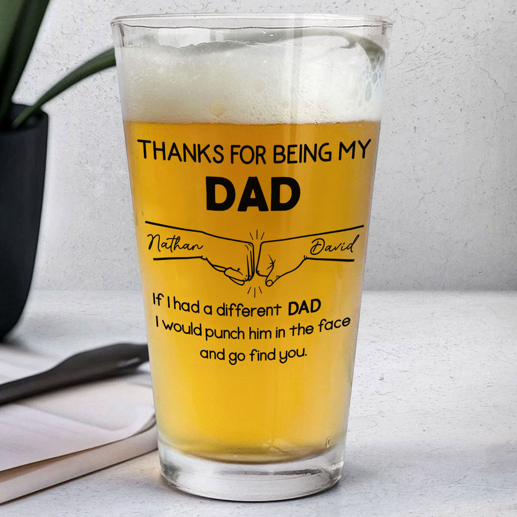 Thanks For Being My Brother - Personalized Beer Glass