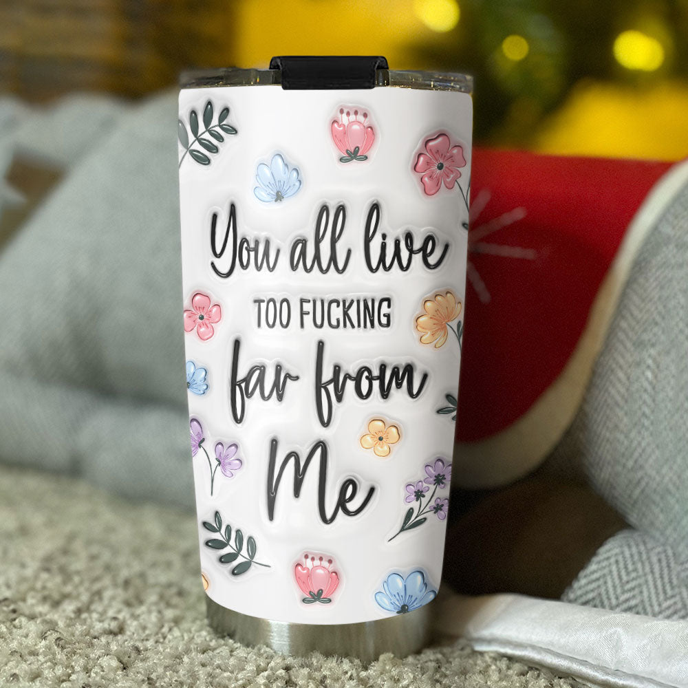 Custom Christmas Birthday Gifts For Best Friend • Miles Apart But Hearts Close - Personalized 3D Inflated Effect Tumbler