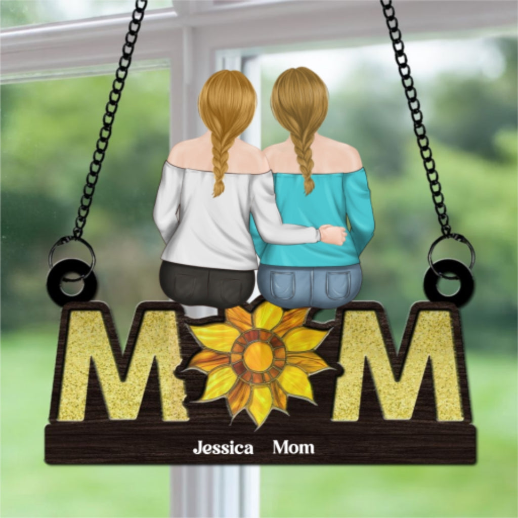 Custom Hanging Decor, Birthday Housewarming Gift • Sunflower Love - Personalized Suncatcher