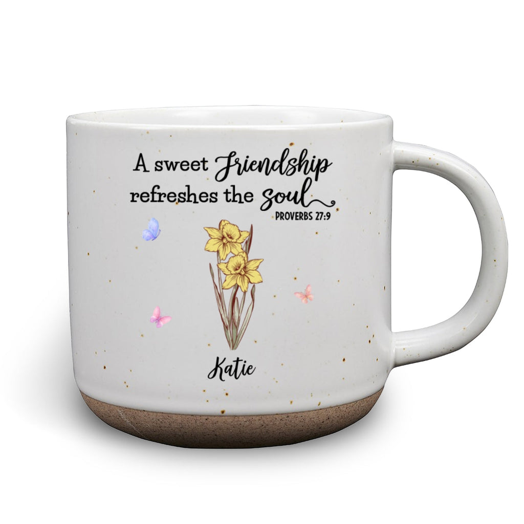 Custom Best Friend, Christmas & Birthday Friendship Keepsake Gift • Friendship Refreshes The Soul - Personalized Pottery Mug
