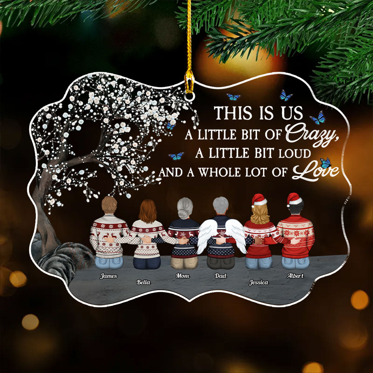 Custom Memorial Christmas Ornament, Sympathy Keepsake •  Always Beside You - Personalized Acrylic Ornament