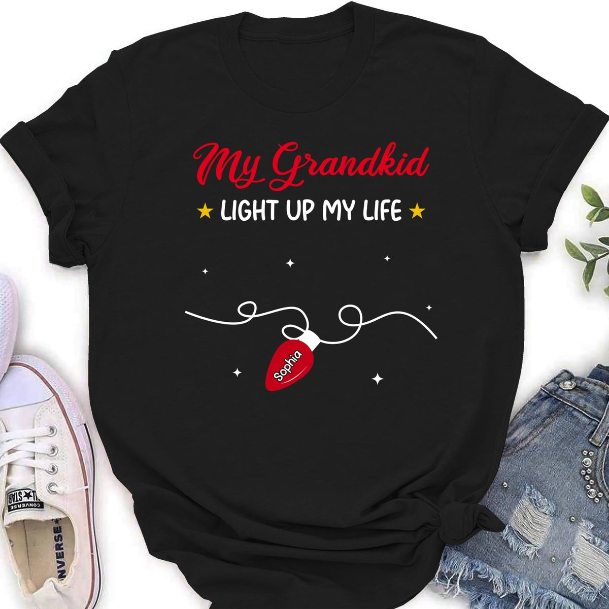 Custom Christmas & Birthday Gift for Grandma • The Light Of Grandma Life - Personalized Shirt