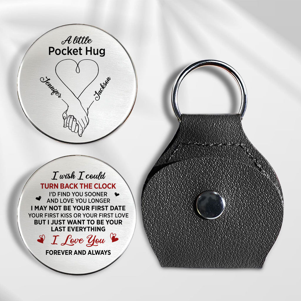 Custom Coin Keychain for Husband, Couple Anniversary Valentine's Day Gifts • Turn Back The Clock - Personalized Pocket Hug