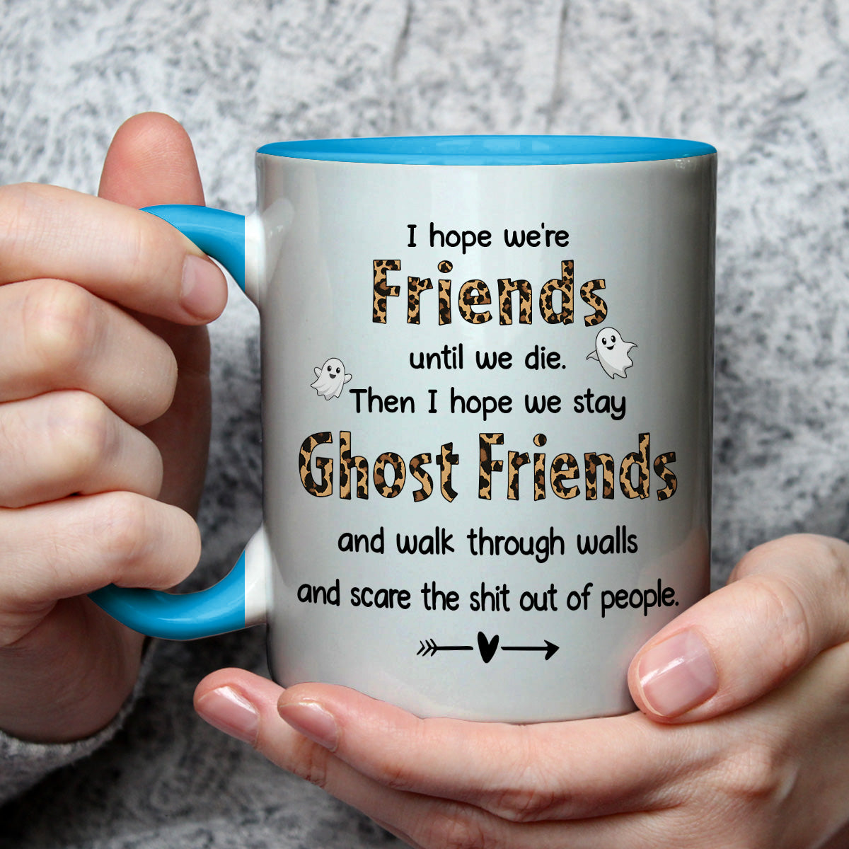 Custom Best Friend, Christmas & Birthday Friendship Keepsake Gift • Ghost Friend - Personalized Accent Mug