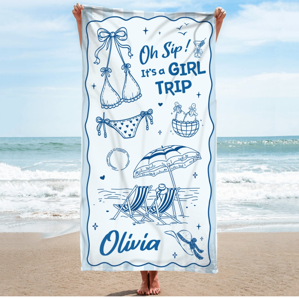 Summer Vacation Beach - Personalized Beach Towel