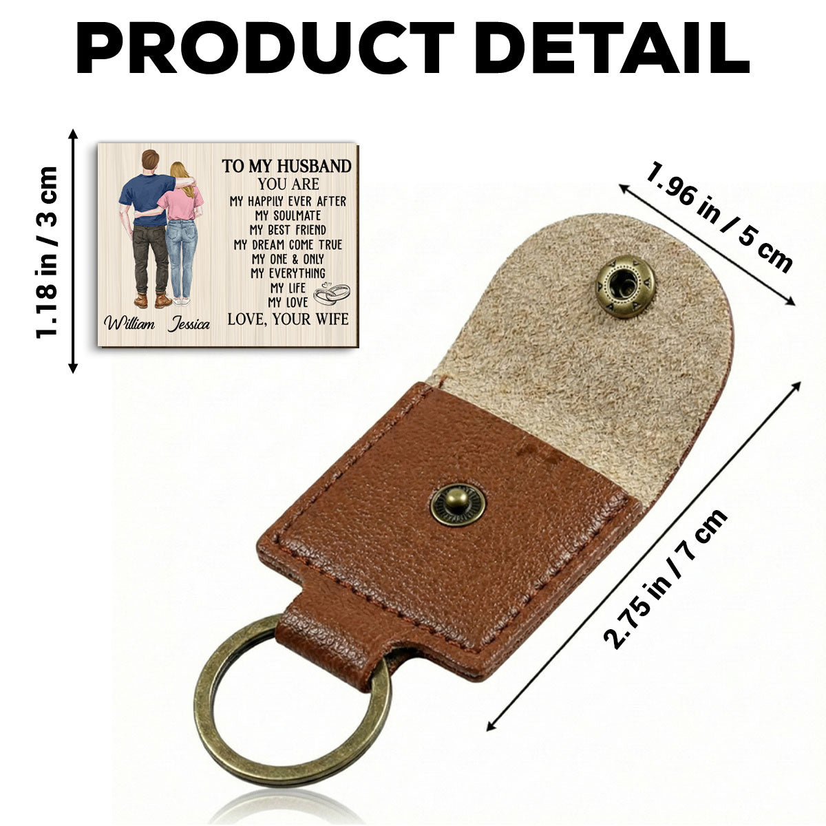 Custom Coin Keychain for Husband, Couple Anniversary Valentine's Day Gifts • My Life My Love - Personalized Wooden Pocket Hug