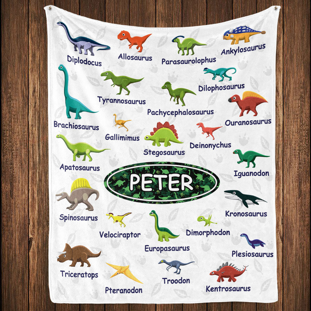Dinosaurs - Personalized Fleece Blanket