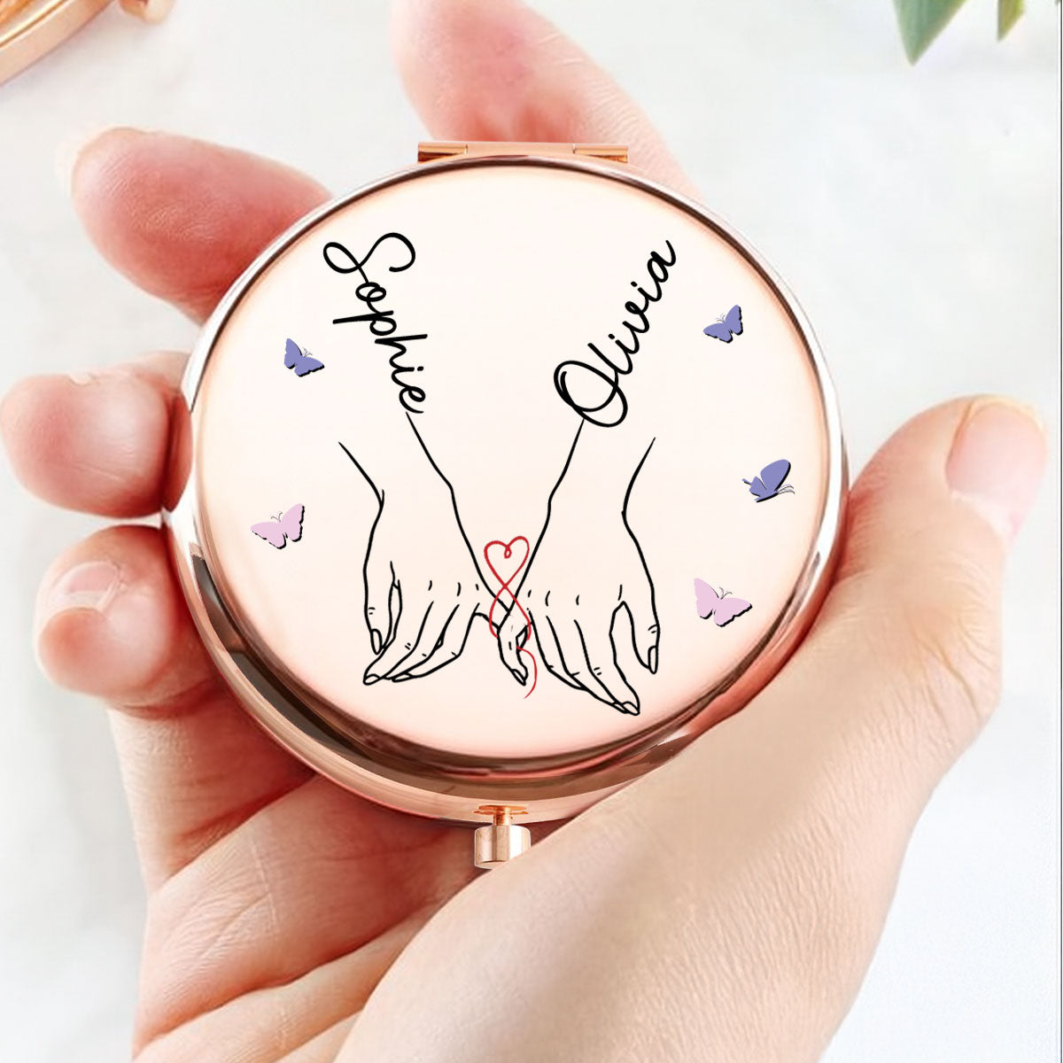 True Friends - Personalized Compact Mirror