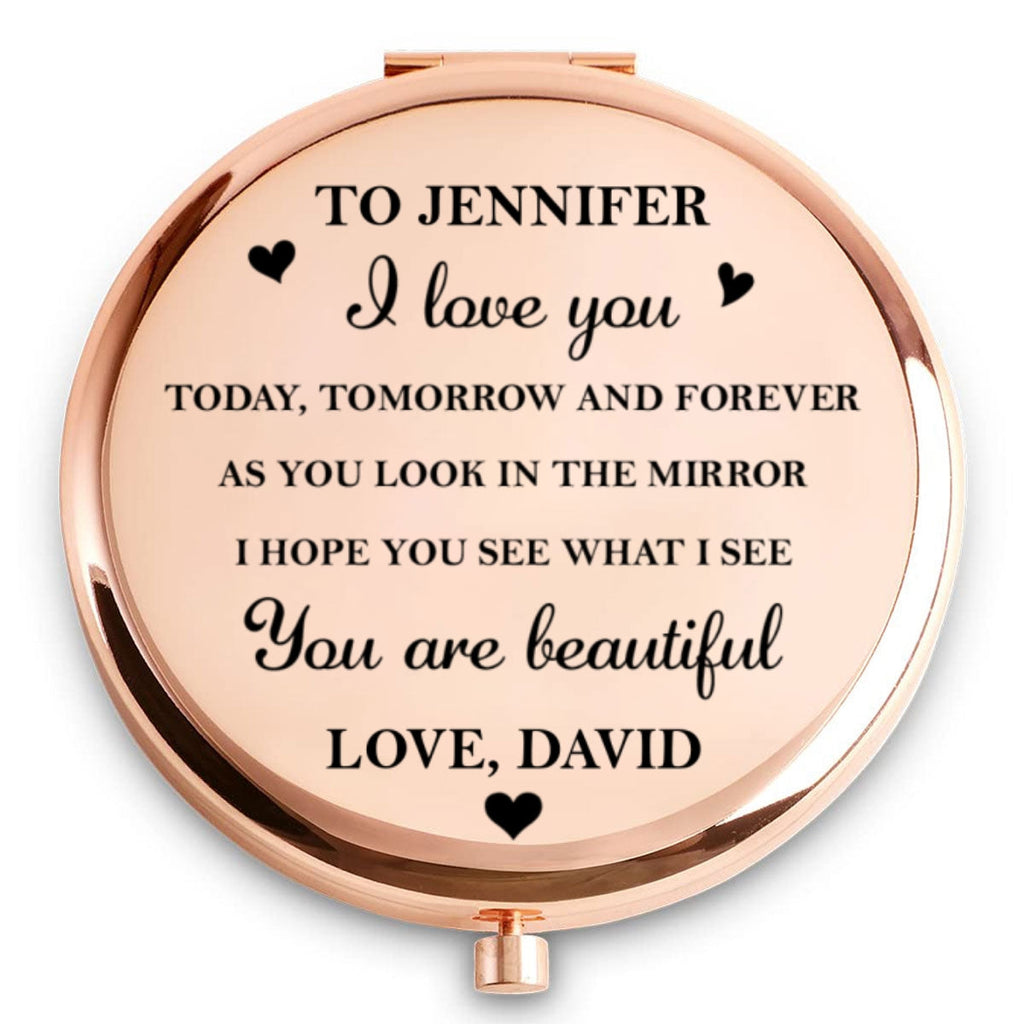 I Love You Forever - Personalized Compact Mirror