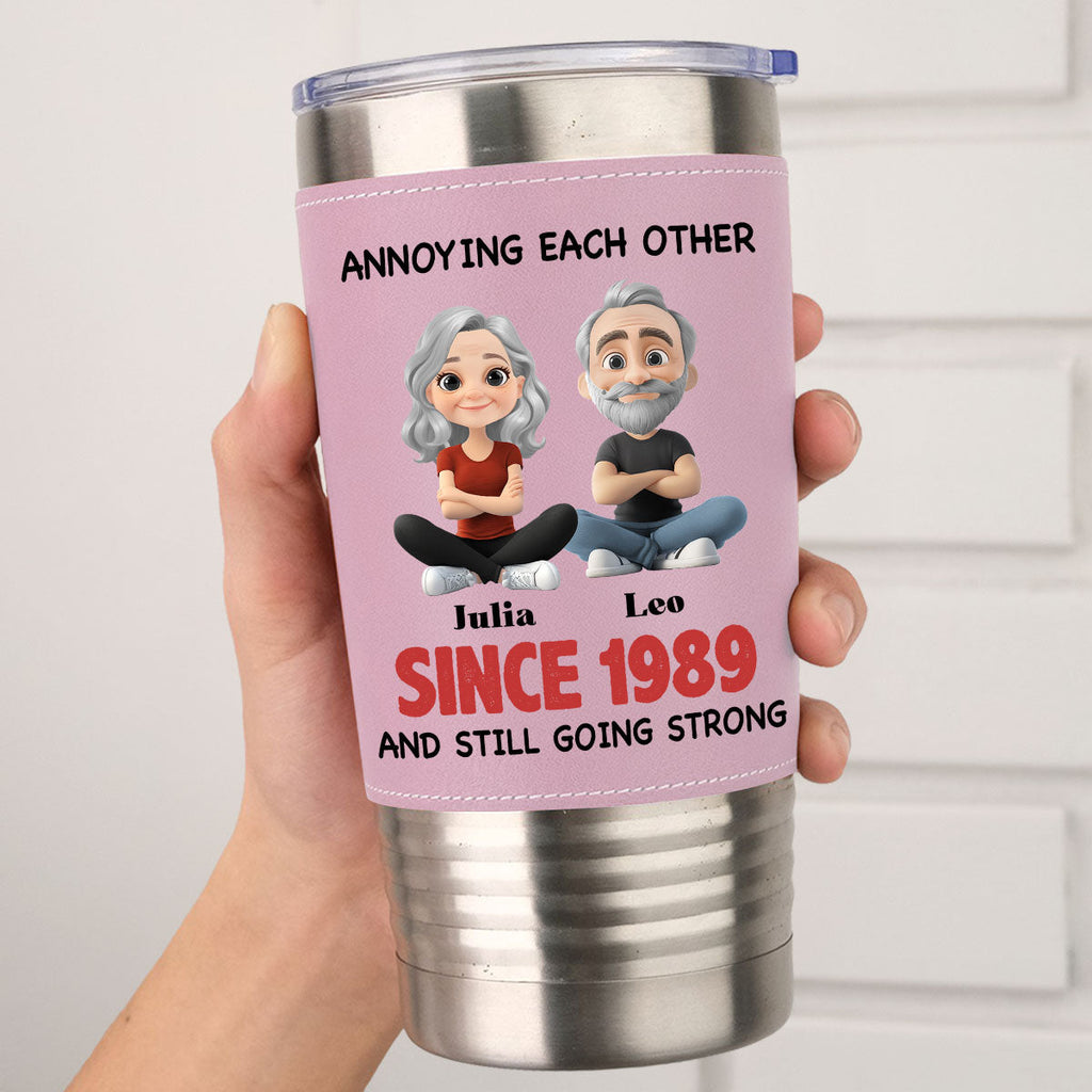 Custom Christmas Anniversary Gifts For Wife • Together Forever - Personalized Pink Leather Tumbler